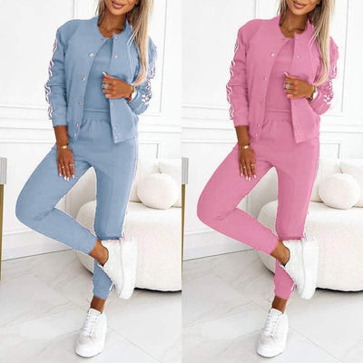 Kendra - Collo Rotondo Giacca e Pantalone Set di 3 Pezzi