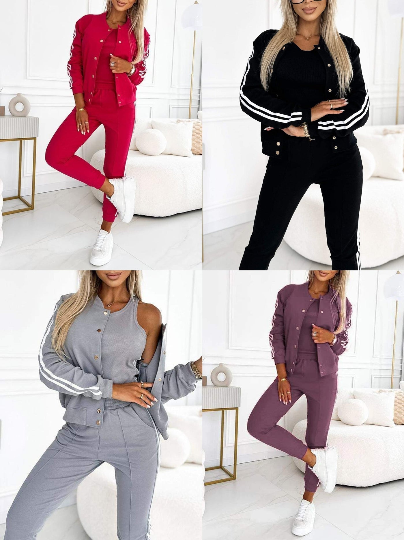 Kendra - Collo Rotondo Giacca e Pantalone Set di 3 Pezzi