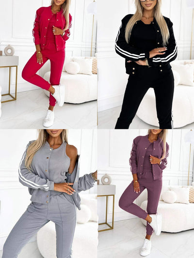 Kendra - Collo Rotondo Giacca e Pantalone Set di 3 Pezzi