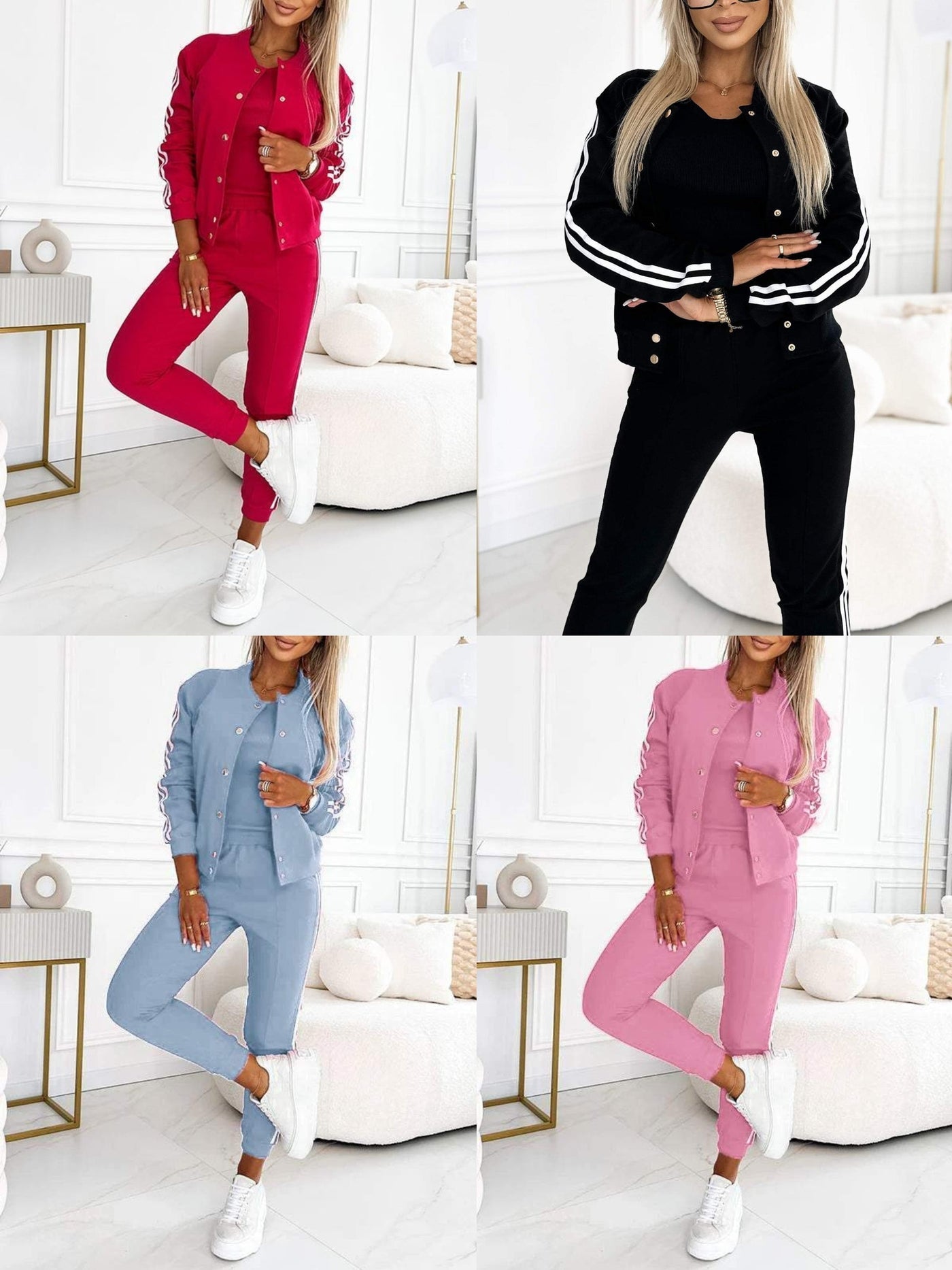 Kendra - Collo Rotondo Giacca e Pantalone Set di 3 Pezzi