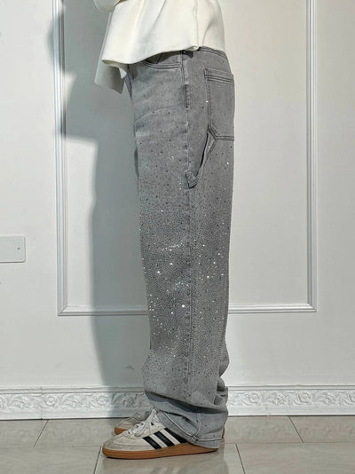 Zella - Jeans Comodi con Strass Luccicanti
