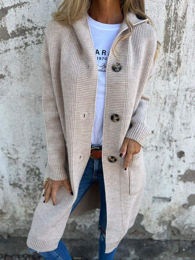 Kaitlin - Elegante Cardigan Lungo In Maglia