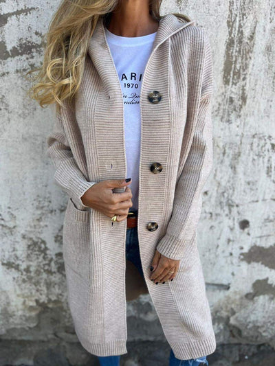 Kaitlin - Elegante Cardigan Lungo In Maglia