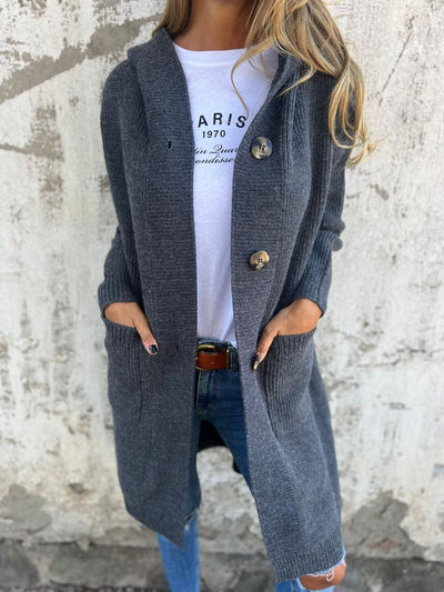 Kaitlin - Elegante Cardigan Lungo In Maglia