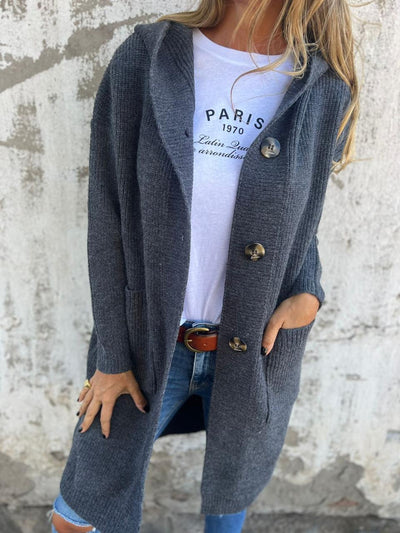 Kaitlin - Elegante Cardigan Lungo In Maglia
