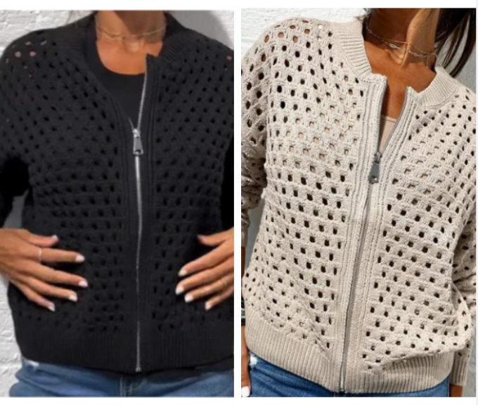Kelsey - Giacca in Maglia Con Cerniera