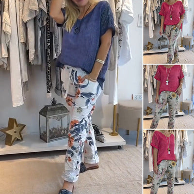 Alura - Camicetta Casuale e Pantaloni Con Stampa Floreale