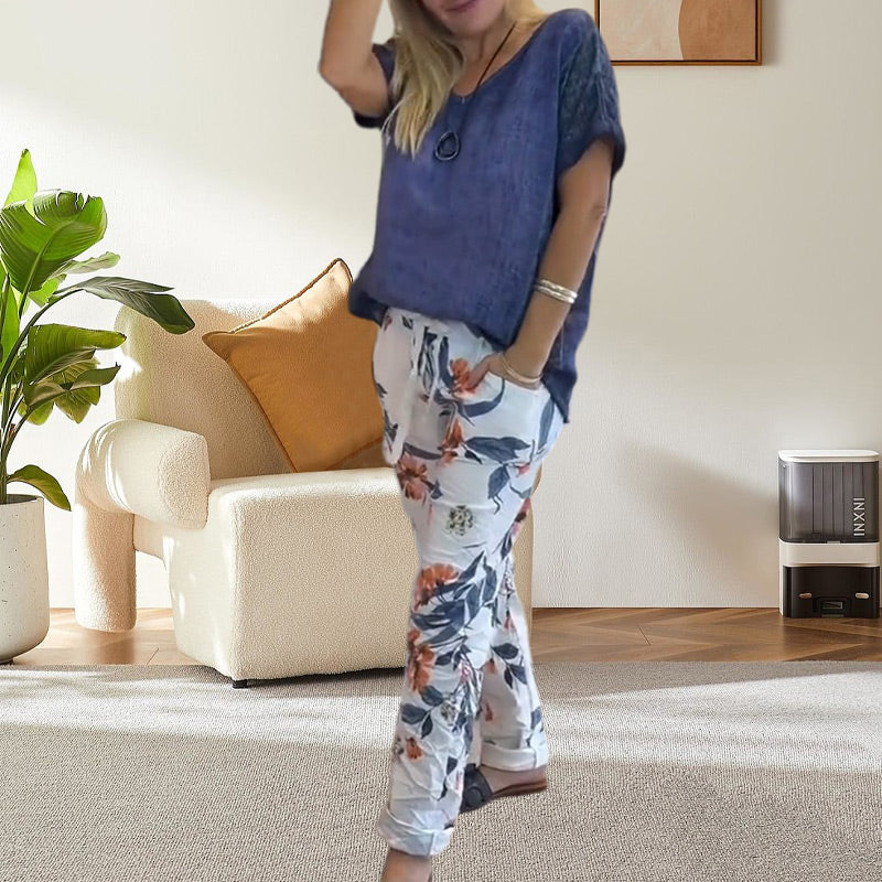 Alura - Camicetta Casuale e Pantaloni Con Stampa Floreale